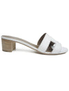 Oasis Calfskin Slipper Heels Blanc - HERMES - BALAAN 5