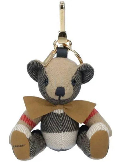 Checked Bear Keychain Beige - BURBERRY - BALAAN 2