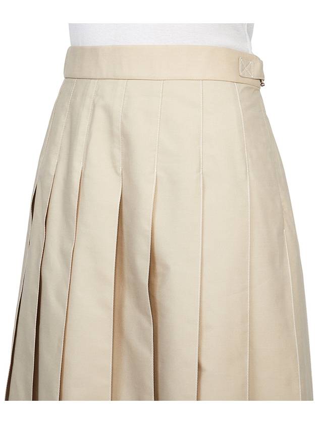 Classic Typewriter Midi Pleated Skirt Khaki - THOM BROWNE - BALAAN 8