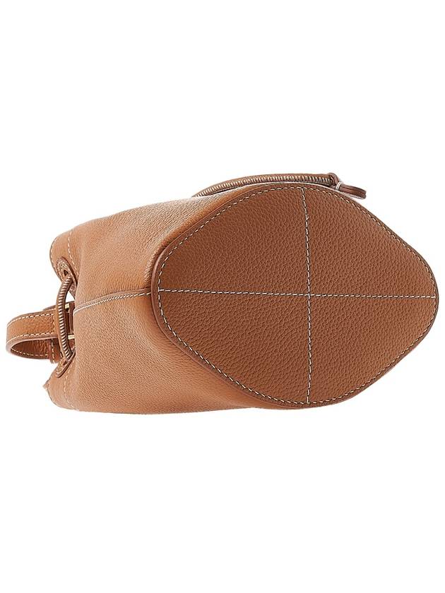 TB Mini Leather Bucket Bag Warm Russet Brown - BURBERRY - BALAAN 6