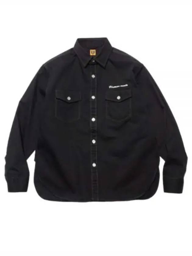 Cotton Twill Long Sleeve Shirt Black - HUMAN MADE - BALAAN 2