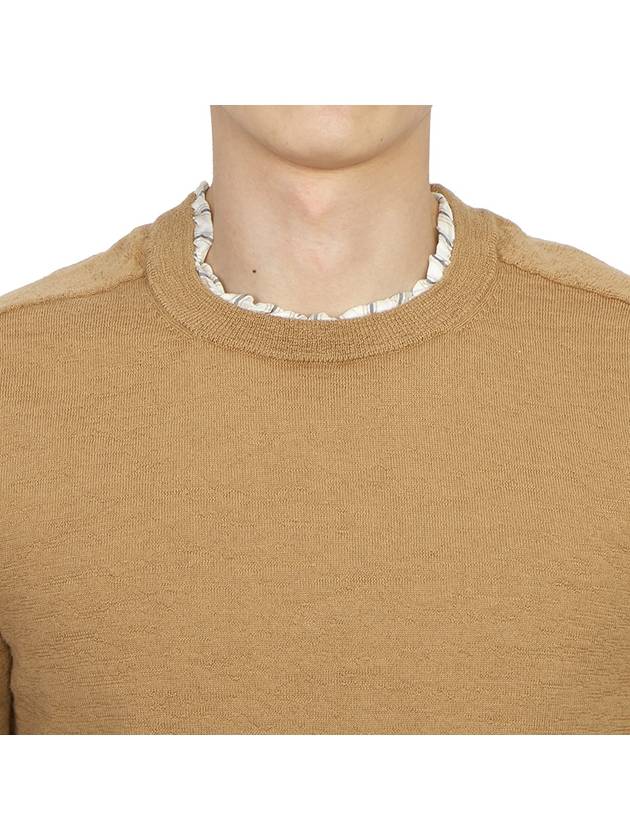 Distressed Layered Wool Knit Top Camel - MAISON MARGIELA - BALAAN 7