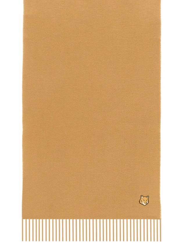 Bold Fox Head Double Face Scarf Beige - MAISON KITSUNE - BALAAN 3