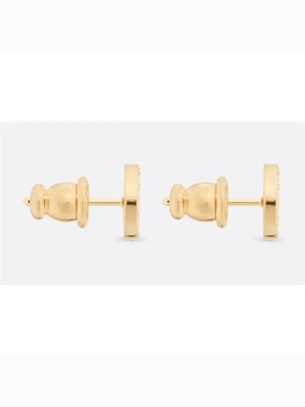 Petit CD Crystal Mini Stud Earrings Gold - DIOR - BALAAN 5