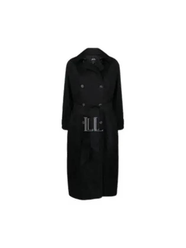 Double Brested Twill Cotton Trench Coat Black - A.P.C. - BALAAN 2