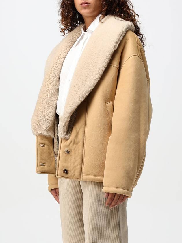 Wide shearling shawl collar sheepskin jacket brown - GOLDEN GOOSE - BALAAN 4