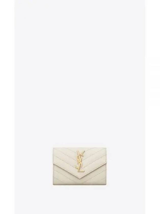 Monogram Envelope Small Half Wallet Ivory - SAINT LAURENT - BALAAN 2