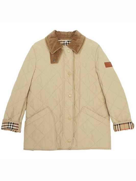 Diamond Quilted Thermoregulated Barn Jacket Honey - BURBERRY - BALAAN 2