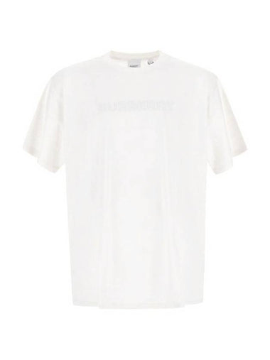 Men's Logo Print Cotton Jersey Short Sleeve T-Shirt Ivory - BURBERRY - BALAAN 1