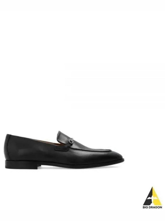 Moccasin Gancini Ornament Leather Loafers Black - SALVATORE FERRAGAMO - BALAAN 2