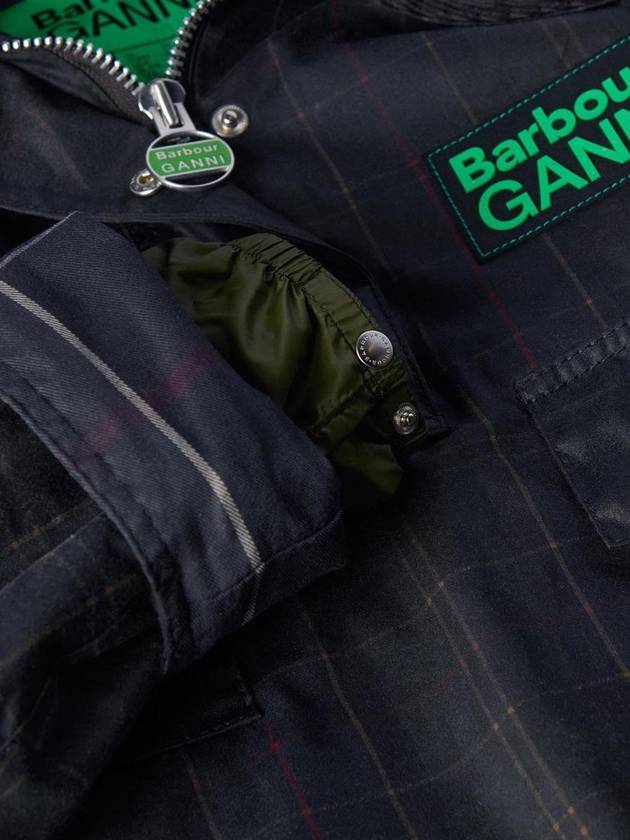 Ganni Tartan Waxed  Anorak Jacket Black - BARBOUR - BALAAN 11