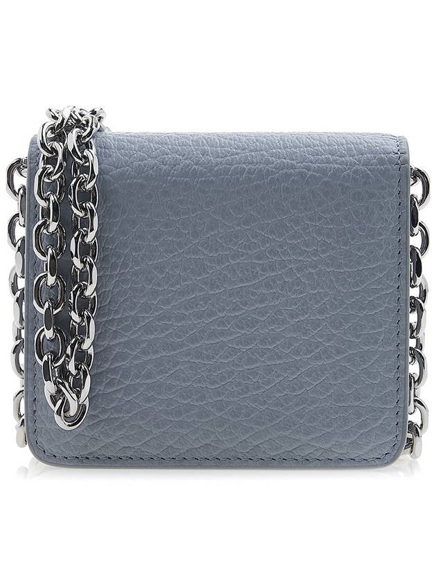 Embroidery Logo Chain Cald Wallet Blue - MAISON MARGIELA - BALAAN 4