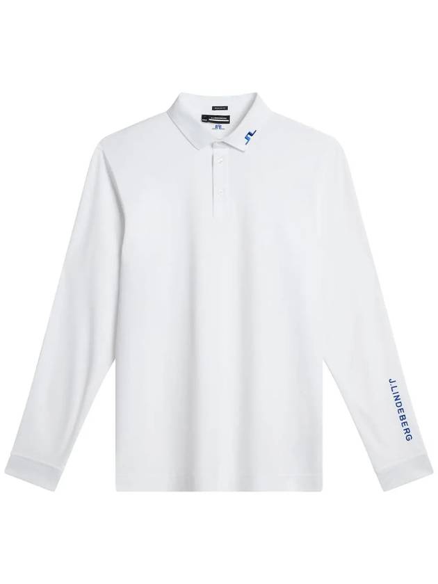 Men's Tour Tech Long Sleeve Polo Shirt White - J.LINDEBERG - BALAAN 3