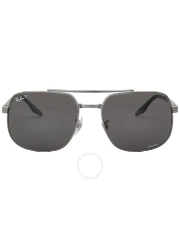 Ray Ban Polarized Dark grey Square Unisex Sunglasses RB3699 004/K8 59 - RAY-BAN - BALAAN 1