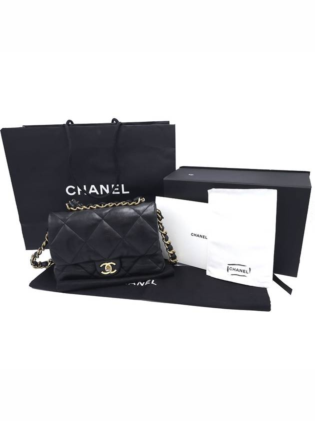 Women s Chanel AS3499 22 Season Black Lambskin Gold Quilted Top Handle Flap Shoulder Bag Built in Chip gt 2WAY Gangbuk used luxury goods - CHANEL - BALAAN 3