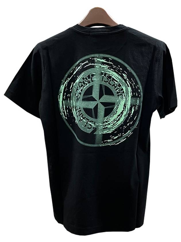 Kids Drop Shot One Print Short Sleeve T-Shirt Black - STONE ISLAND - BALAAN 4