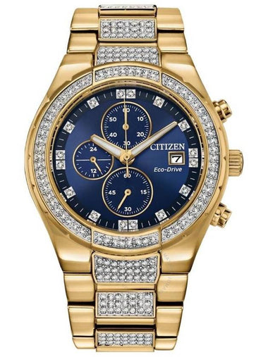 Citizen Crystal Chronograph Blue Dial Men's Watch CA0752-58L - CITIZEN - BALAAN 1