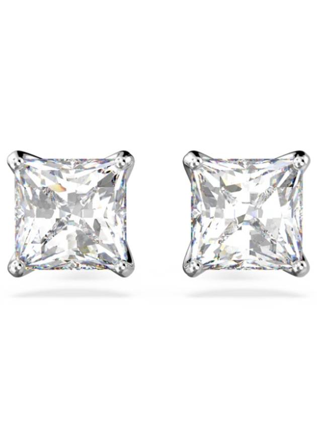 Stilla Attract Princess Cut Stud Earrings Silver - SWAROVSKI - BALAAN 3