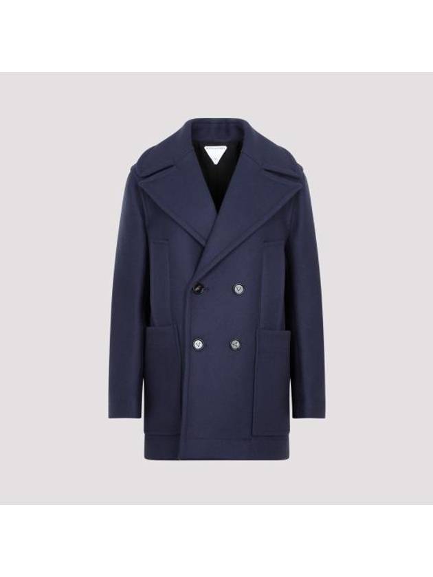 Wool Double Coat Navy - BOTTEGA VENETA - BALAAN 1