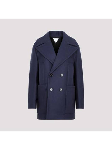 Wool Double Coat Navy - BOTTEGA VENETA - BALAAN 1