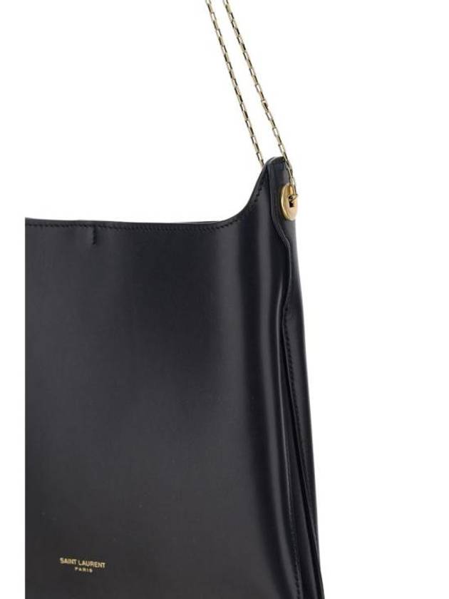 Logo Print Shoulder Bag Black - SAINT LAURENT - BALAAN 5