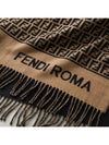 Roma Allover Logo Wool Cashmere Cape Brown - FENDI - BALAAN 5