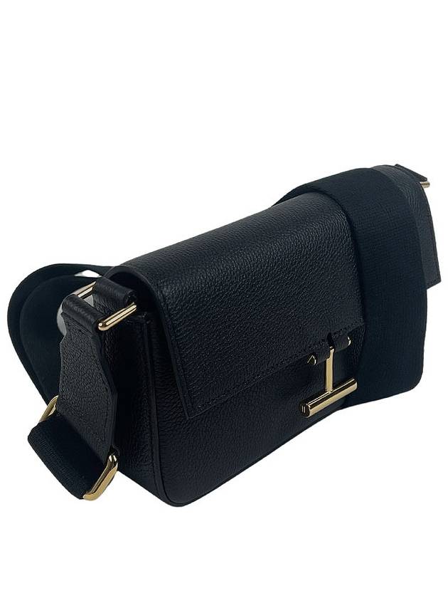 Tara Grained Leather Cross Bag Black - TOM FORD - BALAAN 4