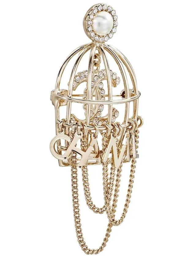 Pearl Pale Bird Brooch Gold Women AB4880 B04130 N8975 - CHANEL - BALAAN 4