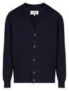 Signature Stitch V-neck Wool Cardigan Navy - MAISON MARGIELA - BALAAN 2