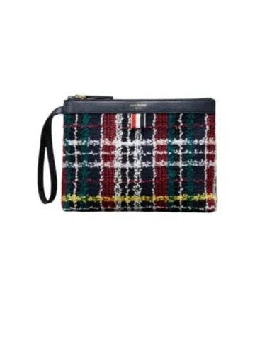 Hunting Tartan Eyelash Tweed Toiletry Case FAL008A F0671 996 - THOM BROWNE - BALAAN 1