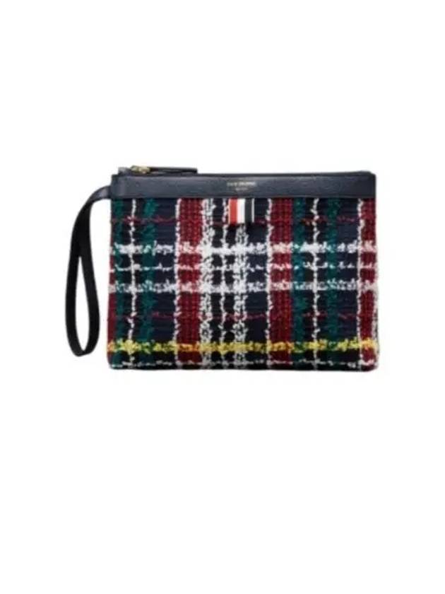 Hunting Tartan Eyelash Tweed Toiletry Case FAL008A F0671 996 - THOM BROWNE - BALAAN 2