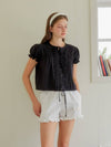 FRILL STRING RIBBON BLOUSE BLACK - ANOETIC - BALAAN 4