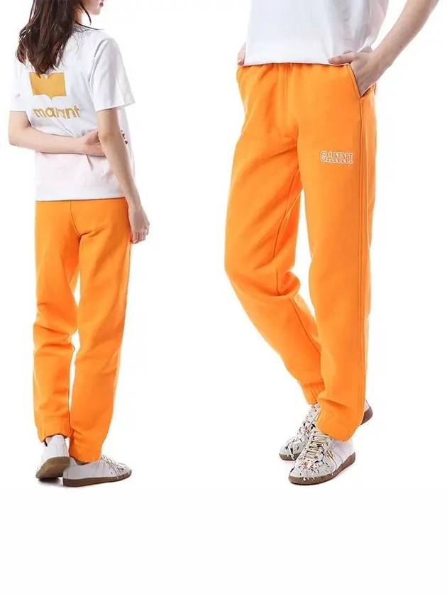 Women's Software Logo Jogger Track Pants Orange - GANNI - BALAAN.