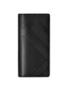 Check Leather Long Wallet Black - BURBERRY - BALAAN 1