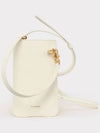 Logo Lettering Small Calf Leather Cross Bag White - JIL SANDER - BALAAN 4