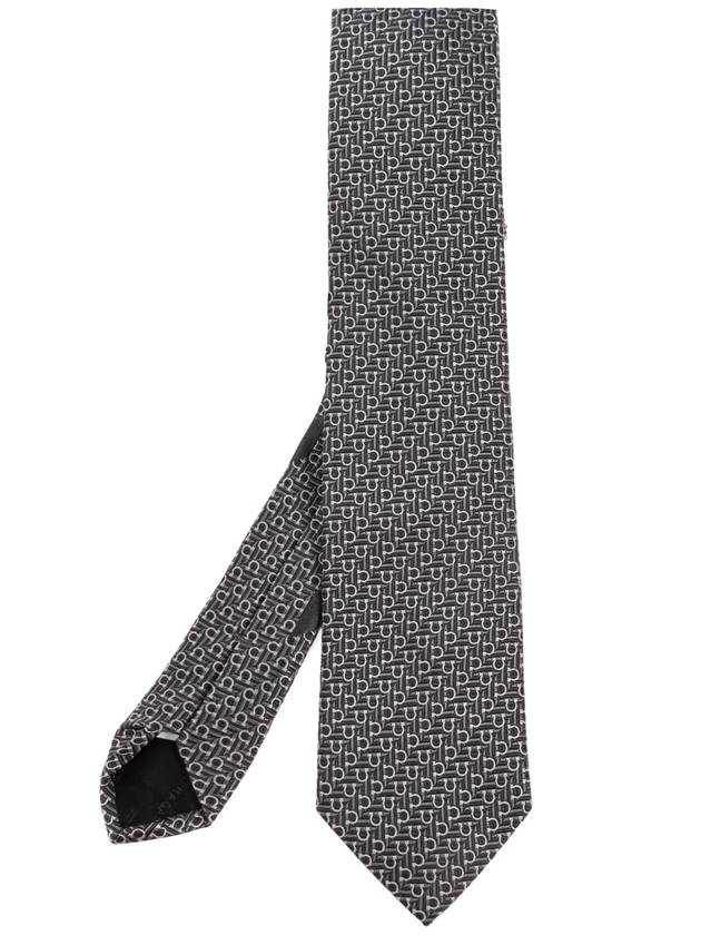 FERRAGAMO Silk Tie, Men's, Black - SALVATORE FERRAGAMO - BALAAN 1