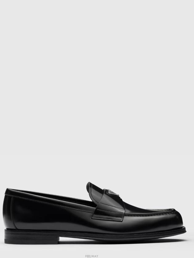 Brushed Leather Loafers Black - PRADA - BALAAN 6