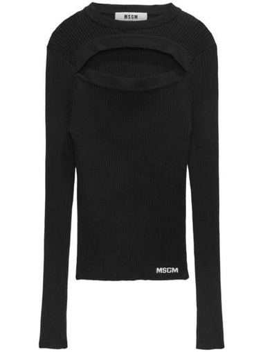 Long Sleeve T Shirt 3741MDM227 247783 99 Black - MSGM - BALAAN 1