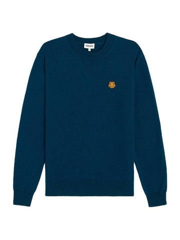 Tiger Logo Wool Knit Top Midnight Blue - KENZO - BALAAN 1