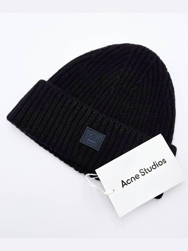 Kids Mini Face Knit Beanie Black - ACNE STUDIOS - BALAAN 4