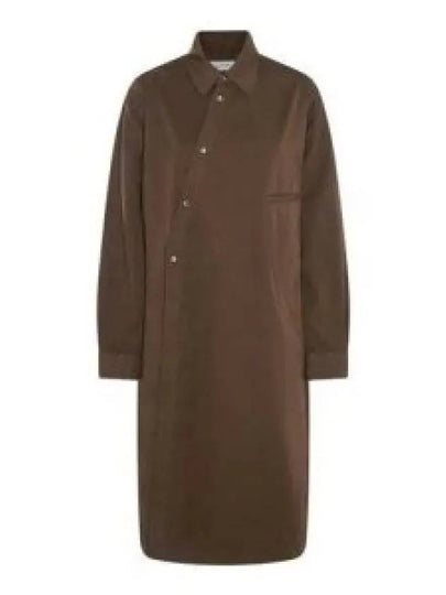 Asymmetric Shirt Midi Dress Dark Tobacco - LEMAIRE - BALAAN 2