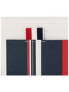 Three Stripe Tab Striped Single Card Wallet Navy White - THOM BROWNE - BALAAN 5