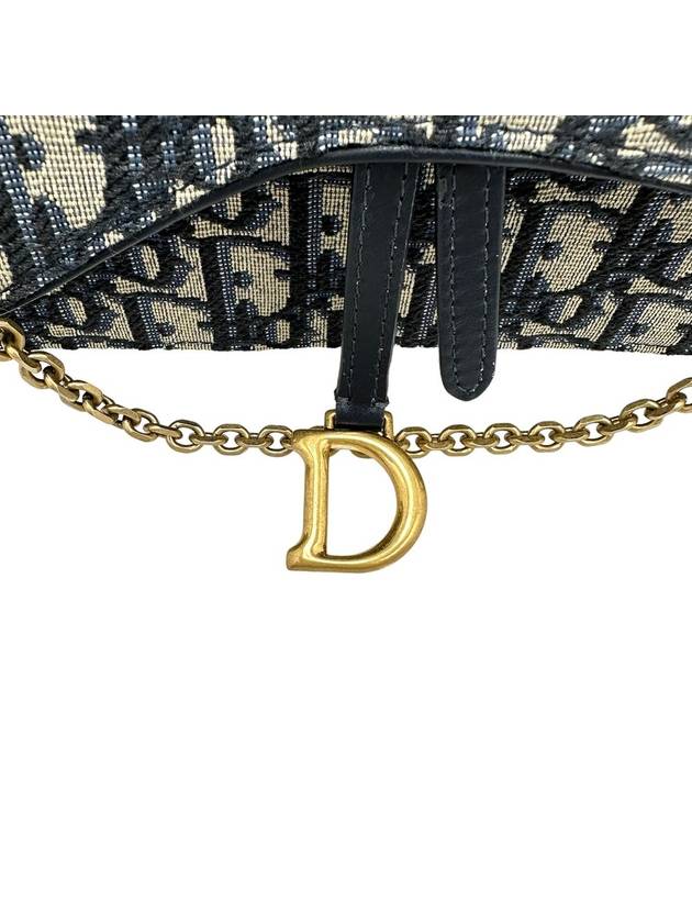 Women s S5620CTZQ M928 Oblique Jacquard Saddle Chain Pouch Cross Bag - DIOR - BALAAN 8