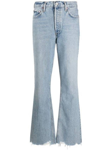 Mid Rise Frayed Hems Bootcut Jeans Blue - AGOLDE - BALAAN 1