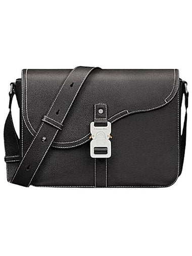 Saddle Grained Calfskin Messenger Bag Black - DIOR - BALAAN 1