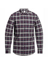 Small Scale Check Stretch Cotton Long Sleeve Shirt Navy - BURBERRY - BALAAN 1