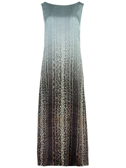 Animalier Silk Long Dress Light Blue - FENDI - BALAAN 2