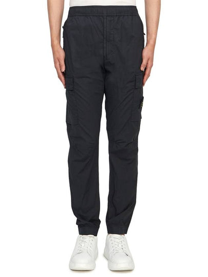 Stretch Cotton Tela Paracadute Cargo Straight Pants Navy Blue - STONE ISLAND - BALAAN 2