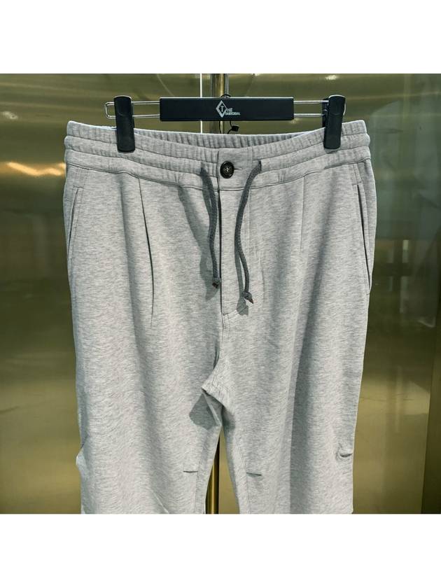 Drawstring Terry Track Pants Grey - BRUNELLO CUCINELLI - BALAAN 3