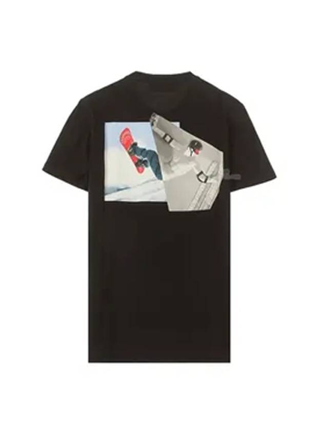 Snowboarder Zeus Slim Regular Short Sleeve T-Shirt Black - NEIL BARRETT - BALAAN 1